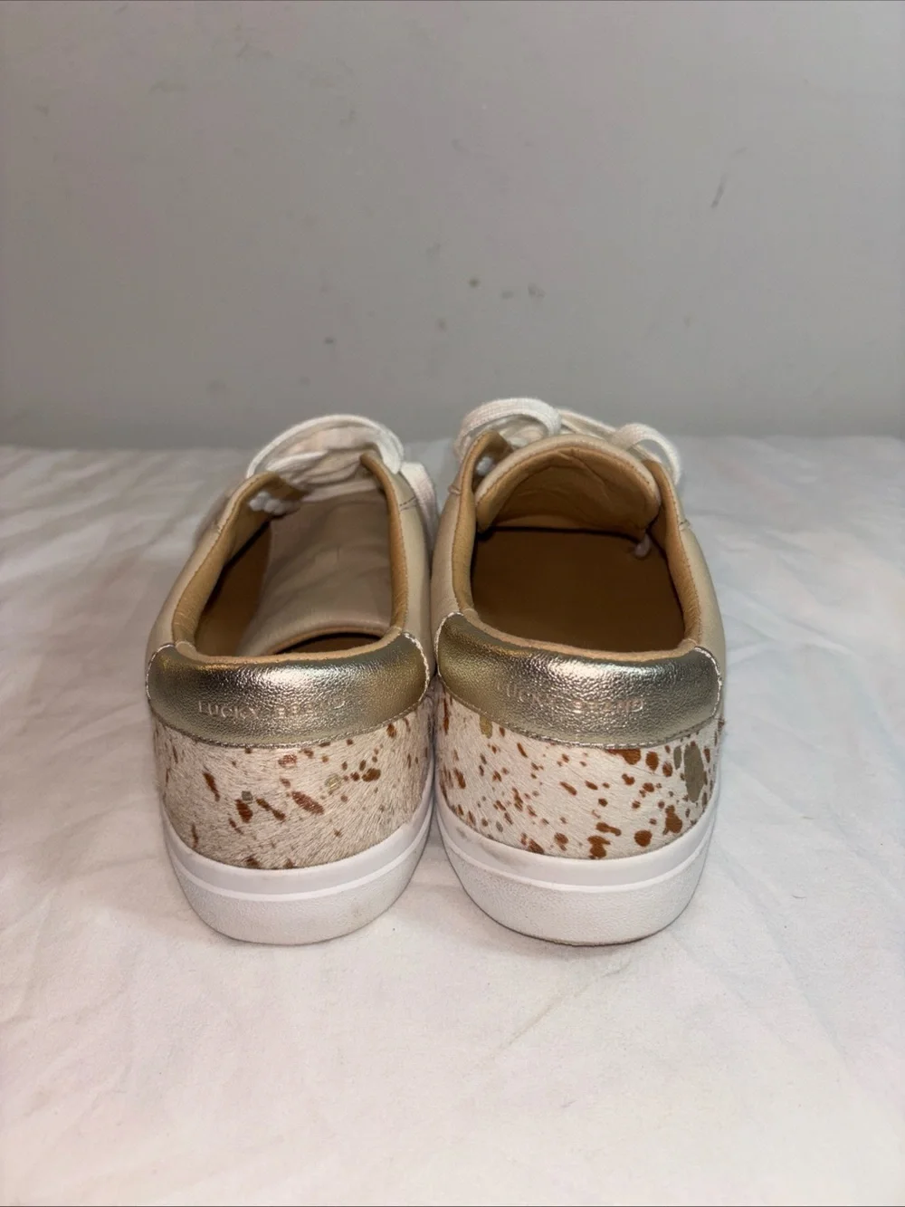Lucky Brand Tan Leather Lace-Up Sneakers